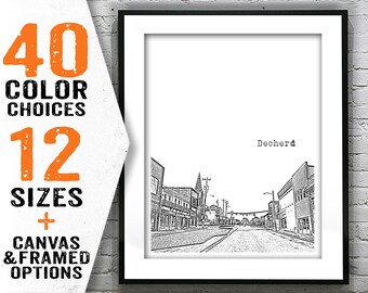 Decherd Tennessee Poster Print City Skyline Art TN Item T2337