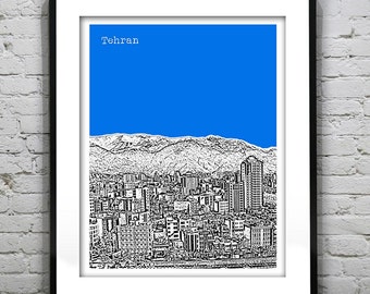 Tehran Poster Art Print City Skyline Tehran Province Iran Item T4537