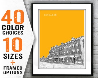 Rockland Maine Skyline Art Print Poster Item T1457