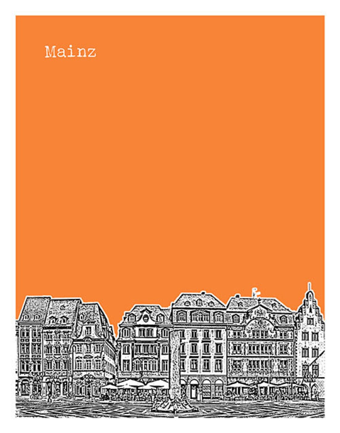 Mainz Skyline Poster Art Print Germany | Etsy
