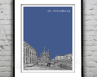 Saint Petersburg Russia Poster The Cathedral of The Resurrection of Christ Art Print Item T1239