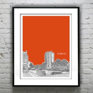 Reston Virginia Poster Skyline Art Print VA Version 2
