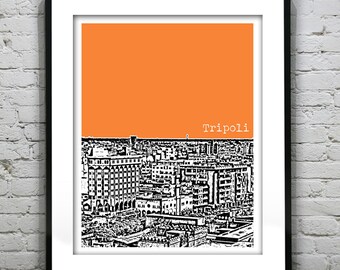 Tripoli Libya Poster Art Print City Skyline Overview Item T4463