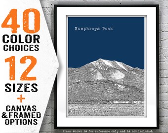 Flagstaff Humphreys Peak Skyline Poster Art Print Arizona Item T5268