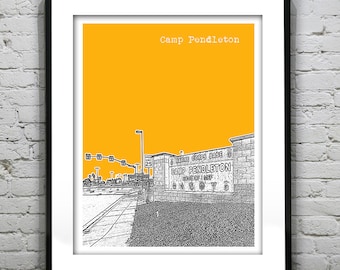 Camp Pendleton Skyline Poster Art Print