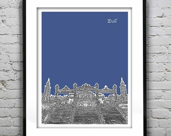 Hue Vietnam Poster Art Print Skyline Version 1