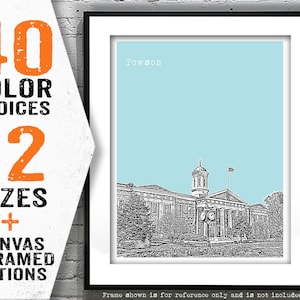 Towson Maryland Poster Print Art Skyline MD Item T5201