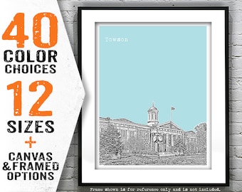 Towson Maryland Poster Print Art Skyline MD Item T5201