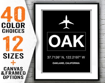 OAK Oakland San Francisco International Airport Aviation Poster Art Print California Item T2428