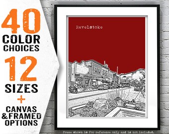 Revelstock BC Canada Ski Skiing Poster Art Skyline Print Item T4850