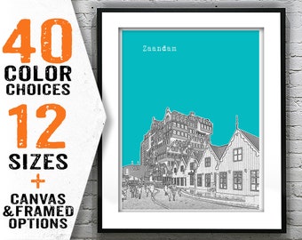 Zandaam Netherlands City Skyline Poster Art Print Item T2944