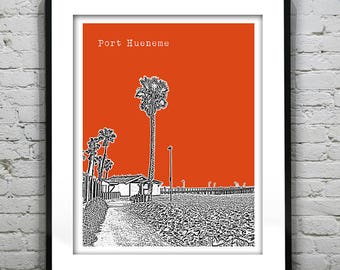Port Hueneme California Skyline Poster Print Art California CA Item T2673