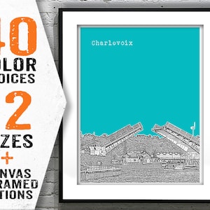 Charlevoix Skyline Poster Art Print Michigan MI Item T2267