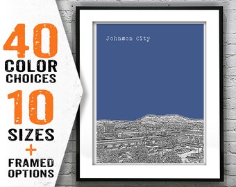 Johnson City Skyline Poster Art Print Tennessee TN Item T1872