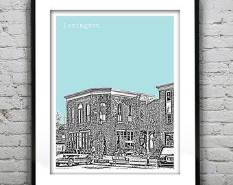 Lexington Michigan Skyline Poster City Art Print MI Version 1
