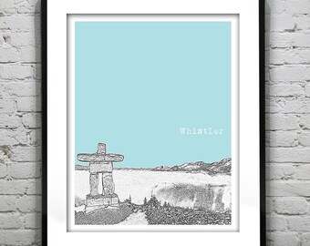 Whistler BC Poster Print City Skyline Canada Art Print British Columbia Version 1