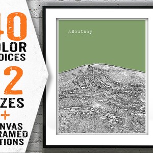 Ascutney Vermont Poster Print Art Skyline VT Item T2756