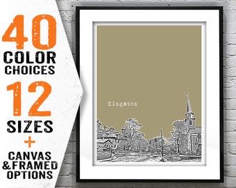 Kingston Rhode Island Skyline Poster Art Print Item T2374