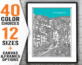 Riomaggiore Cinque Terre Poster Italy Art Print Skyline Item T4097