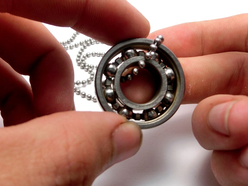 Spinning Ball Bearing Necklace Stainless Steel Etsy