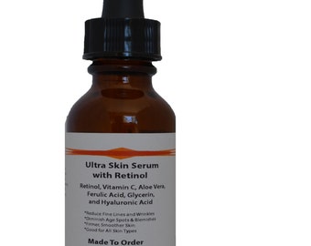 Ultra Skin Serum with Retinol, Vitamin C, Aloe Vera, Ferulic Acid, Glycerin, and Hyaluronic Acid 1.2oz