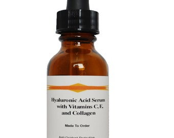 100% Pure Hyaluronic Acid Serum with Vitamin C, Vitamin E, and Collagen Antioxidant,Anti-Aging 1.2 oz