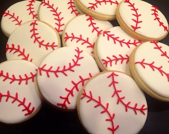 Baseball Sugar Cookies (1 dozen)