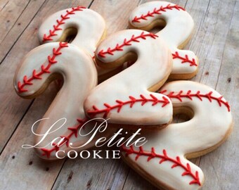 Vintage Baseball Sugar Cookies (1 dozen)