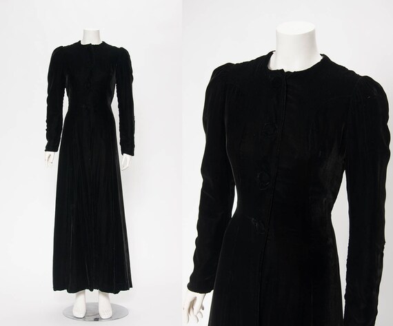 black velvet coat vintage 1930s • Revival Vintage