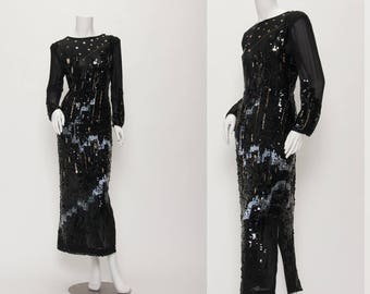 sequin skyline dress vintage 1980s • Revival Vintage Boutique