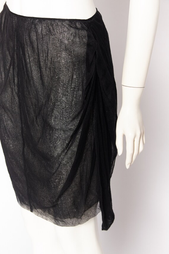 SALE Helmut Lang, sheer black skirt, vintage 1990… - image 4