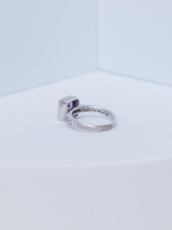 Amethyst Square | Stackable Ring | Sterling Silver - image 3