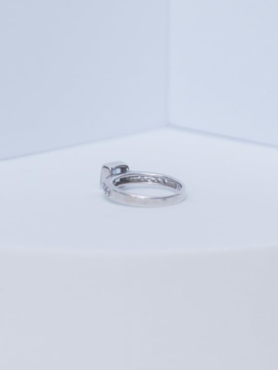 Aquamarine Square | Stackable Ring | Sterling Sil… - image 2