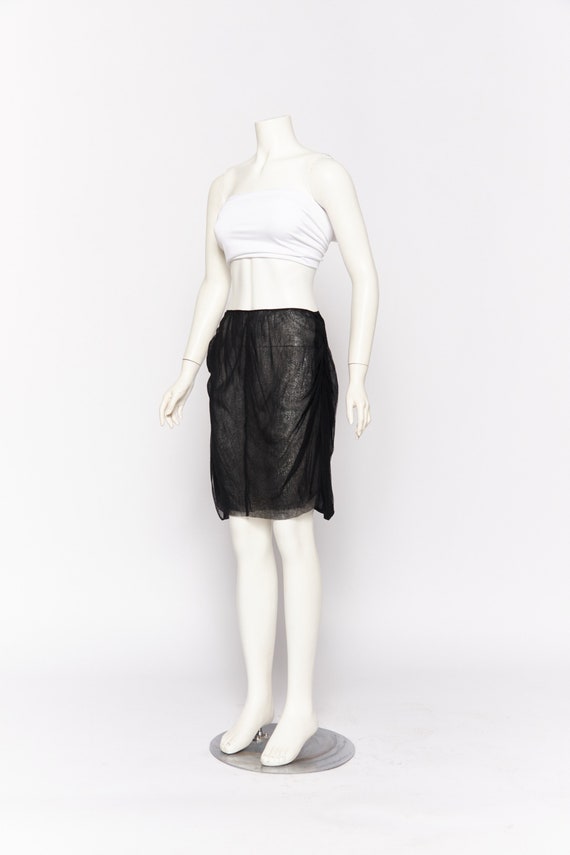 SALE Helmut Lang, sheer black skirt, vintage 1990… - image 2