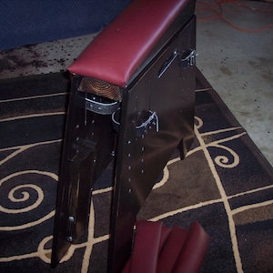 Spanking/Sex Furniture BDSM Bench Ebony Finish w/ Burgundy padding image 3
