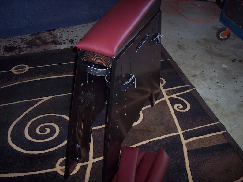 Spanking/Sex Furniture BDSM Bench Ebony Finish w/ Burgundy padding image 3