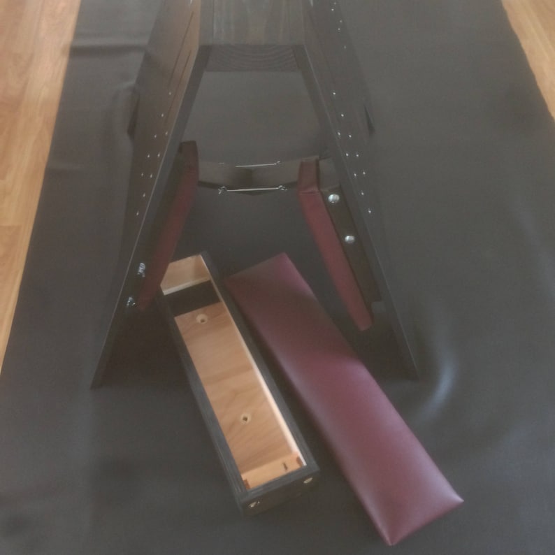 Spanking/Sex Furniture BDSM Bench Ebony Finish w/ Burgundy padding image 7