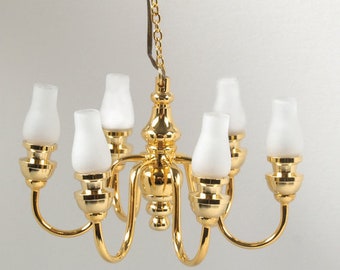 Dolls House Lighting 6 ARM CANDLE CHANDELIER LT6047
