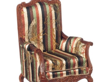 1/12 scale Dolls House Victorian Armchair/Walnut JJ31033WN