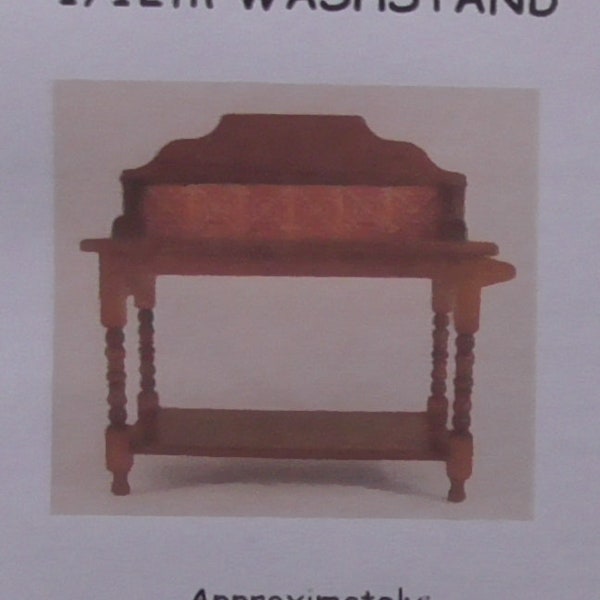 Dolls house 1:12th mahogany washstand  kit / pink/white