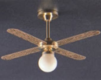 Dolls House Lighting Ceiling Lamp with Fan Effect WHITE SHADE EL210B