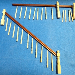 Banister Set. (no stair treads) Mahogany Handrail Dolls House item DHD501