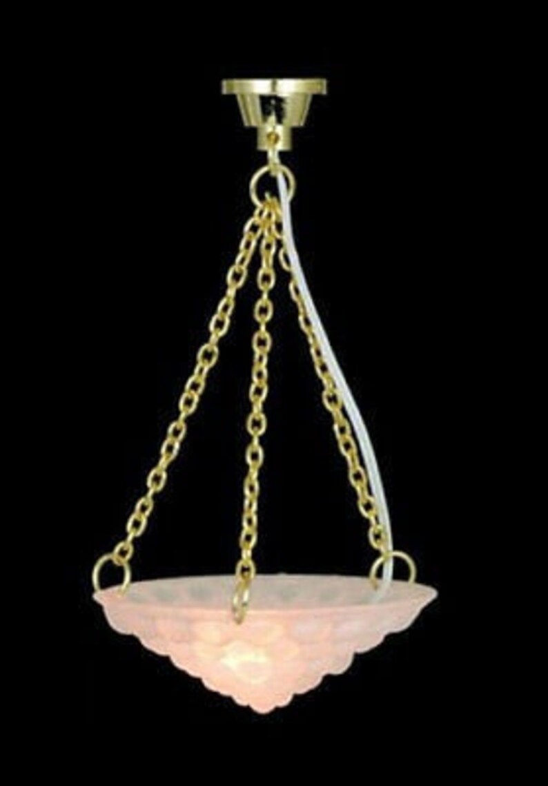 Dolls House Lighting Hanging Lamp With Beaded Shade Etsy