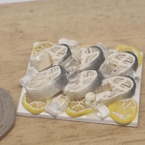 12th scale Dolls House Miniature Cod Fish Steaks  RD12