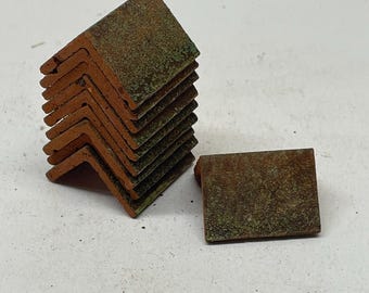 1:12th Scale Dolls House Materials, 10 Angled Old Village Weathered Ridge Tiles ST112