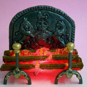 12th scale Glow Well Metal Glowing Fire log dog  FPG027  Metal