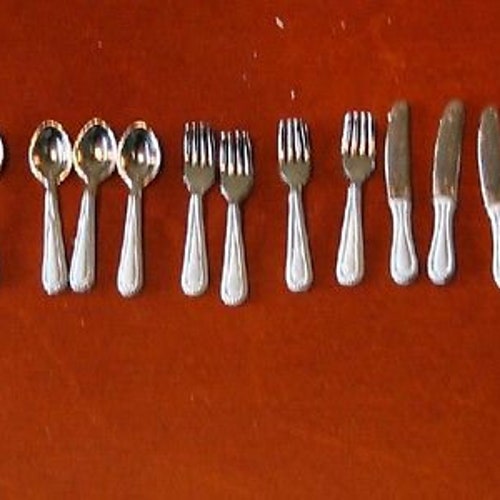 112th Dolls House Accessories Set of 12 Cutlery White Handles Etsy UK