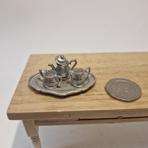 12th scale Dolls House Quality Tea Set   Metal   RB01