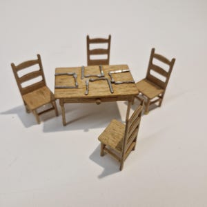 1/24 scale Table and Chair set  Artisan Made Signed  TN02