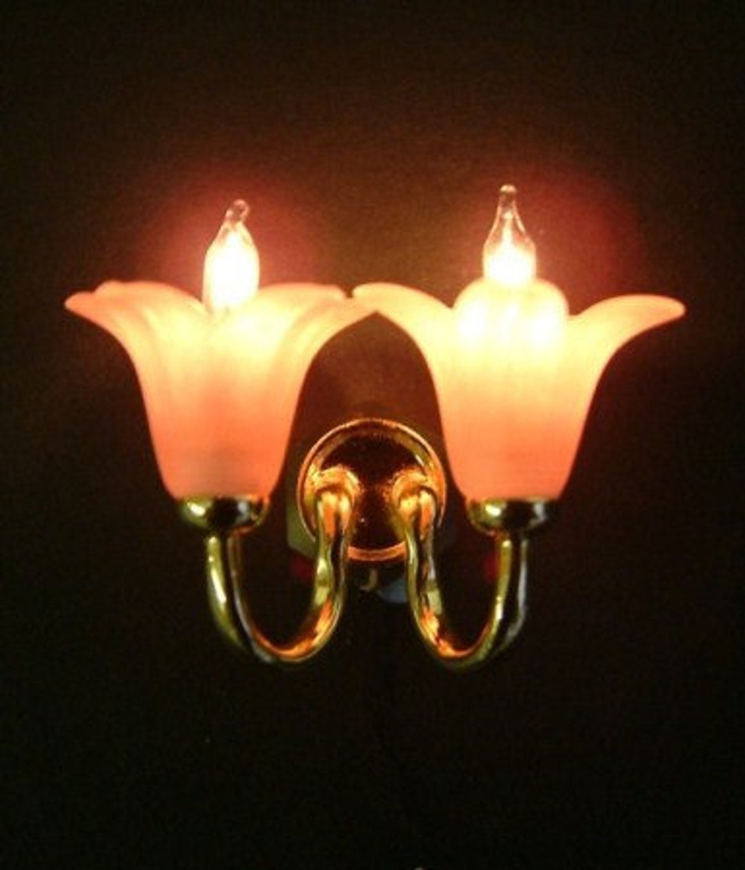 Dolls House Lighting Pink Lily Twin Wall Lamp LT2083/EL351W Etsy
